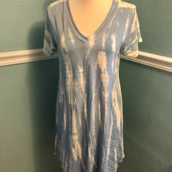 Rays Sun Tie-Dye V-Neck Women's Dress L New - Picture 1 of 12